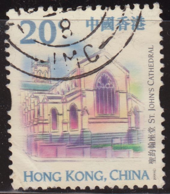 China Hong Kong 1999 Scott 860 Sello º Turismo St. John's Cathedral 20c Utilisé usado